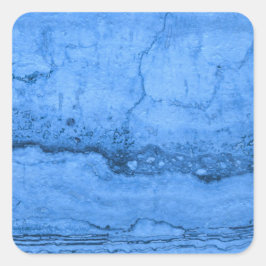 Blauw Graniet patroon blauw marmer blauwe rotsstee Vierkante Sticker