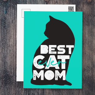 Blauw Grappige Moederdag Beste Kattenmoeder Ooit Feestdagenkaart