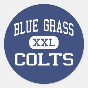 Blauw Gras Colts Midden Elizabethtown Ronde Sticker