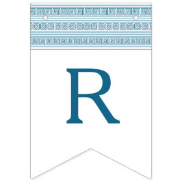 Blauw Grieks Toga Verjaardagsfeest met stenen elem Vlaggetjes