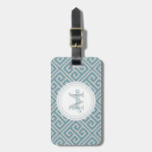 Blauw grijs Bagagelabel (Voorkant verticaal)