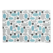 Blauw Grijs Bean Polka Dot Retro Patroon Home Deco Kussensloop (Voorkant)