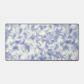 Blauw Grijs Blad Pop Art Pattern Desk Mat Pad (Voorkant)