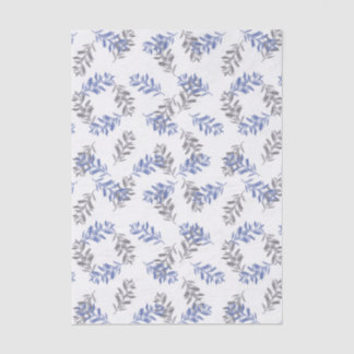 Blauw & Grijs Botanisch Aquarelpatroon Tissuepapier