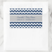 Blauw Grijs Chevron Baby shower Favor Stickers (Tas)