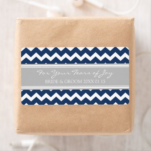 Blauw Grijs Chevron Cry Pakket Bruiloft Labels (Insitu)
