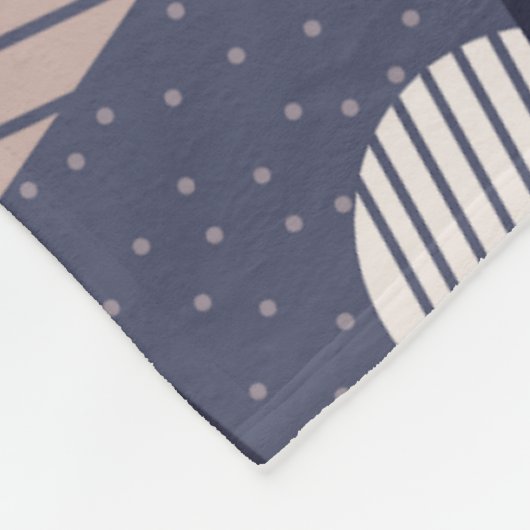 Blauw grijs cirkel driehoek retro geometrisch patr fleece deken (Hoek)