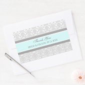 Blauw Grijs Damask Dank u bruiloft gunst Labels (Envelop)