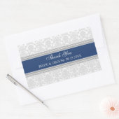 Blauw Grijs Damask Dank u bruiloft gunst Labels (Envelop)
