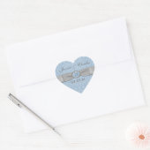  blauw, grijs Damask Wedding Favor Sticker (Envelop)