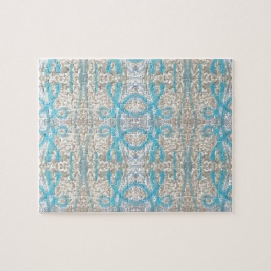 Blauw grijs decoratief graffiti-wandpatroon legpuzzel (Horizontaal)