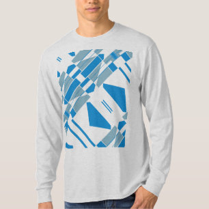 Blauw Grijs Diagonaal Vormt MCM Zuidwest-geïnspire T-shirt