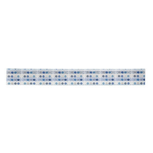 Blauw Grijs Diamant Patroon Lint