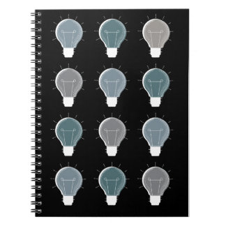 Blauw Grijs Eenvoudige Lightbulb Scandinavische He Notitieboek