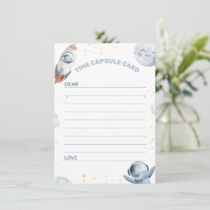 Blauw Grijs Eerste Reis Rond Zon Tijd Capsule Kaar Kaart