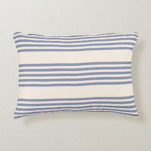 Blauw-grijs en beige vijf stripe patronen accent kussen