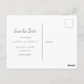 Blauw Grijs en Botanisch Bewaar de datum Briefkaart (Achterkant)