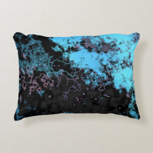 Blauw, Grijs en Paarse Marmer Abstract Accent Kussen