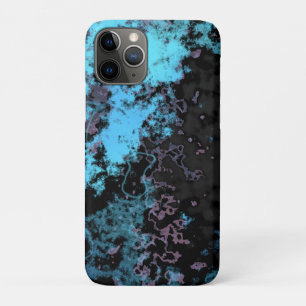 Blauw, Grijs en Paarse Marmer Abstract iPhone 11 Pro Hoesje
