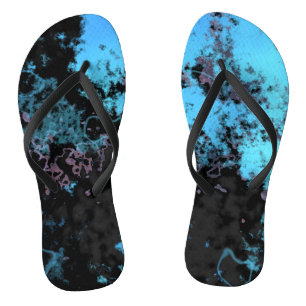 Blauw, Grijs en Paarse Marmer Abstract Teenslippers