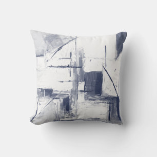 Blauw/grijs en wit Abstract decor Pillow Kussen