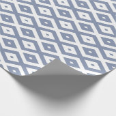 Blauw grijs en wit diamantpatroon cadeaupapier (Hoek)