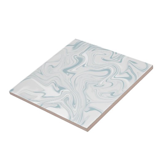 Blauw grijs en wit grijs, gemarmerd patroon tegeltje (Zijkant)