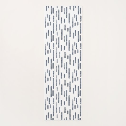 Blauw Grijs en Wit Inky Roundlines Patroon Yogamat (Achterkant)