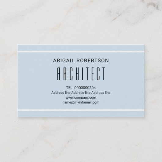 Blauw grijs en wit monogram modern geometrisch visitekaartje (Achterkant)