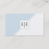Blauw grijs en wit monogram modern geometrisch visitekaartje (Voorkant)