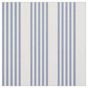Blauw-grijs en wit vijf streepjespatroon stof