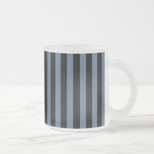 Blauw grijs en zwarte strepen matglas koffiemok