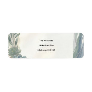 Blauw Grijs Eucalyptus Retouradreslabel Etiket