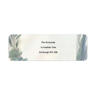 Blauw Grijs Eucalyptus Retouradreslabel Etiket