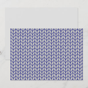 BLAUW GRIJS GEBREID 5x7 Platte kaart / Horizontaal