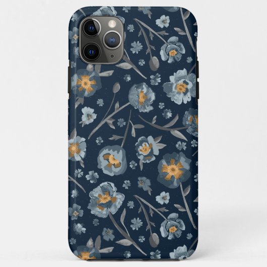 Blauw grijs geel papaver Case-Mate iPhone case (Achterkant)