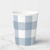 Blauw Grijs Geruit Buffalo Gingham Plaid Patroon Papieren Bekers (Rechts)
