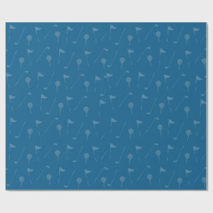 Blauw Grijs Golfbal Patroon Inpakpapier
