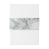 Blauw Grijs & Goud Beachy Waterverf Strand Wedding Uitnodigingen Wikkel (Achterkant Voorbeeld)