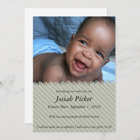 blauw grijs kaart (Voorkant / Achterkant)