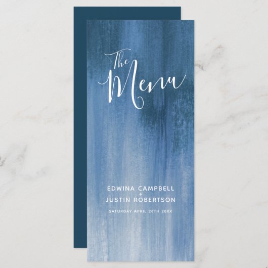 Blauw grijs modern gegradeerd rackpakket voor het  menu (Voorkant / Achterkant)