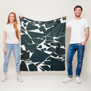Blauw Grijs Moderne Geometrische Fleece Deken