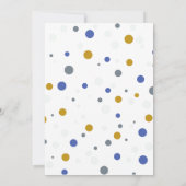 Blauw Grijs Olifant Baby Jongen Douche Kaart (Achterkant)