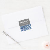 Blauw Grijs Patroon Afstuderen Aangepaste Jaar Naa Vierkante Sticker (Envelop)
