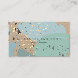 Blauw grijs penseel lijnt Kraft Paper Visitekaartj Visitekaartje