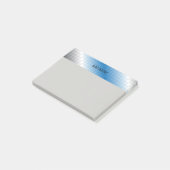 Blauw Grijs Pixel Gepersonaliseerde Post it notes  (Schuin)