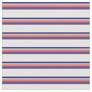 Blauw, grijs, rood, donkerblauw en witte lijnen stof