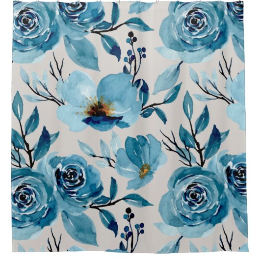 blauw grijs schoengordijn douchegordijn (Voorkant)