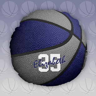 blauw grijs school kleuren meisjes jongens basketb rond kussen