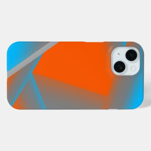 Blauw Grijs Sinaasappel Ombre Geometrische Abstrac Case-Mate iPhone Case (Achterkant (horizontaal))
